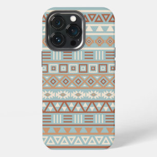 Funda Para iPhone 13 Pro Patrón de influencia azteca azul crema terracotas