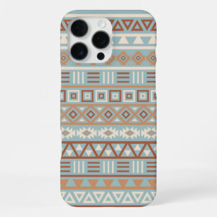 Funda Para iPhone 16 Pro Max Patrón de influencia azteca azul crema terracotas