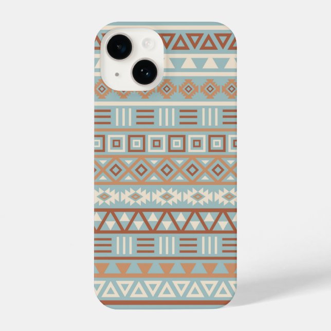 Funda Para iPhone Patrón de influencia azteca Terracottas de crema a (Reverso )