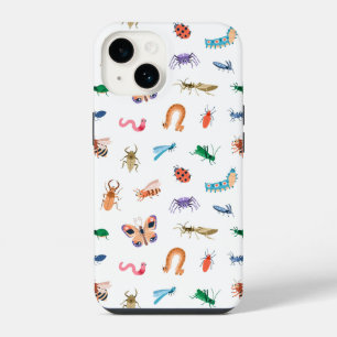 Funda Para iPhone 14 Patrón de insectos coloridos lindos