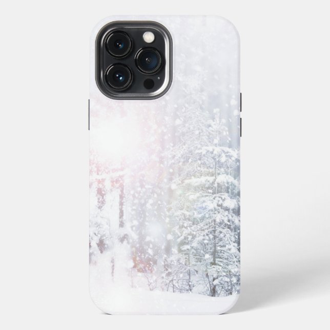 Funda Para iPhone Patrón de invierno de montaña (Reverso )