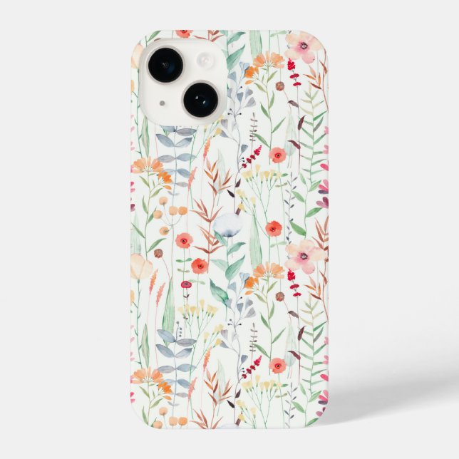 Funda Para iPhone Patrón de jardín de flores de Pastel (Reverso )