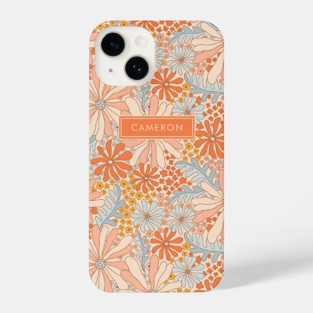Funda Para iPhone Patrón de jardín de flores retro (Reverso )