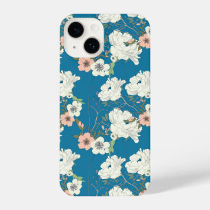 Funda Para iPhone 14 Patrón de jardín floral blanco