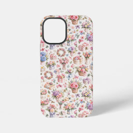 Funda Para iPhone 12 Mini Patrón de jardín floral vintage | Rosas románticas
