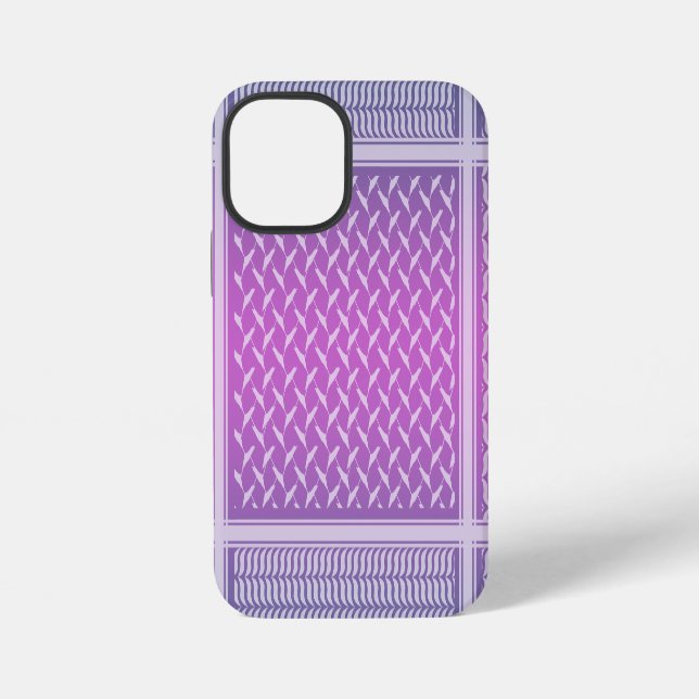 Funda Para iPhone Patrón de Keffiyeh con gradiente púrpura moderno (Reverso )