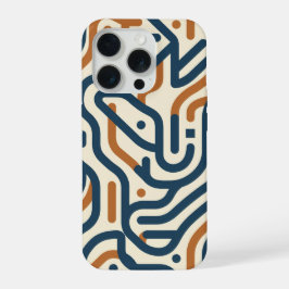 Patrón de laberinto geométrico naranja quemada de 