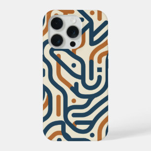 Patrón de laberinto geométrico naranja quemada de 
