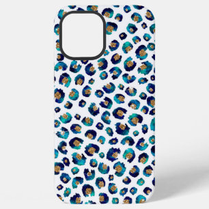 Funda Para iPhone 12 Pro Max Patrón de leopardo de brillo dorado azul