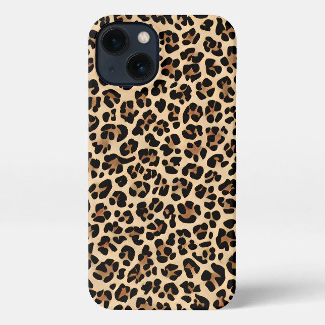 Funda Para iPhone Patrón de leopardo marrón (Reverso )
