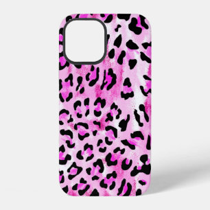 Funda Para iPhone 12 patrón de leopardo sin costuras de color rosa dibu