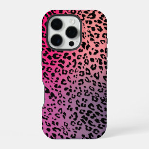 Funda Para iPhone 16 Pro Patrón de leopardo sobre fondo colorido