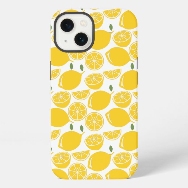 Funda Para iPhone Patrón de limón amarillo (Reverso )