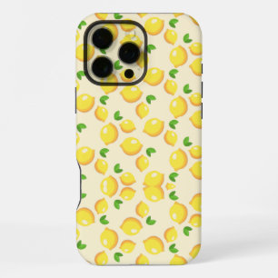 Funda Para iPhone 16 Pro Max Patrón de limón cítrico soleado Estética amarilla