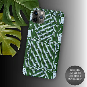 Funda Para iPhone 16 Pro Max Patrón de líneas blancas en placa de circuito de c
