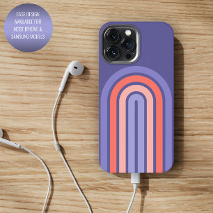 Funda Para iPhone 13 Pro Max Patrón de líneas redondeadas de melocotón violeta 