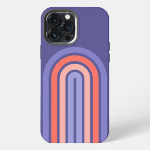 Funda Para iPhone 13 Pro Max Patrón de líneas redondeadas de Naranja violeta pú