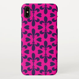 Funda Para iPhone XS Max Patrón de lirio de color rosa y azul