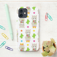 Patrón De Llamas, Llamas Cutas, Alpacas, Cactus