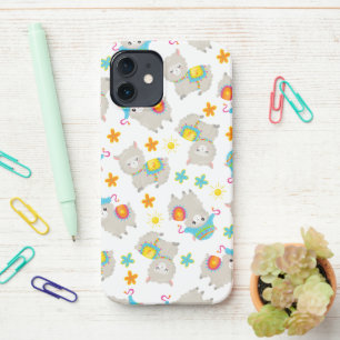 Funda Para iPhone 12 Patrón De Llamas, Llamas Cutas, Alpacas, Flores