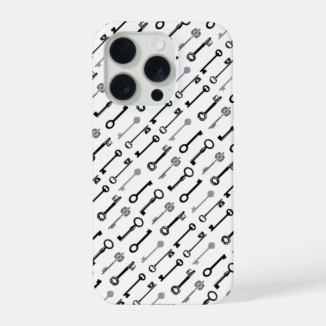 Funda Para iPhone Patrón de Llaves Antiguas Esqueleto (Reverso )
