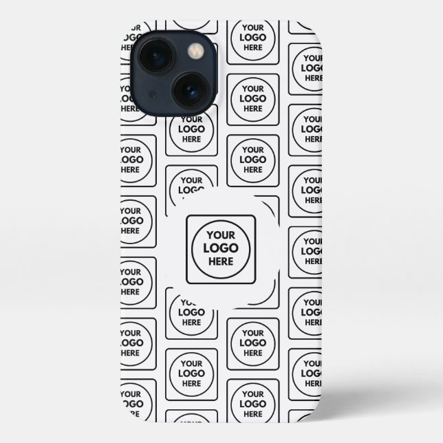 Funda Para iPhone Patrón de logo empresarial personalizado blanco y  (Reverso )