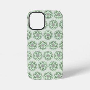 Funda Para iPhone 12 Mini patrón de loto verde vintage