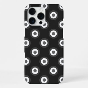 Funda Para iPhone 16 Pro Max Patrón de lunares - Blanco Negro Gris