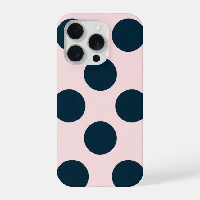 Funda Para iPhone Patrón de lunares negro minimalista (Reverso )