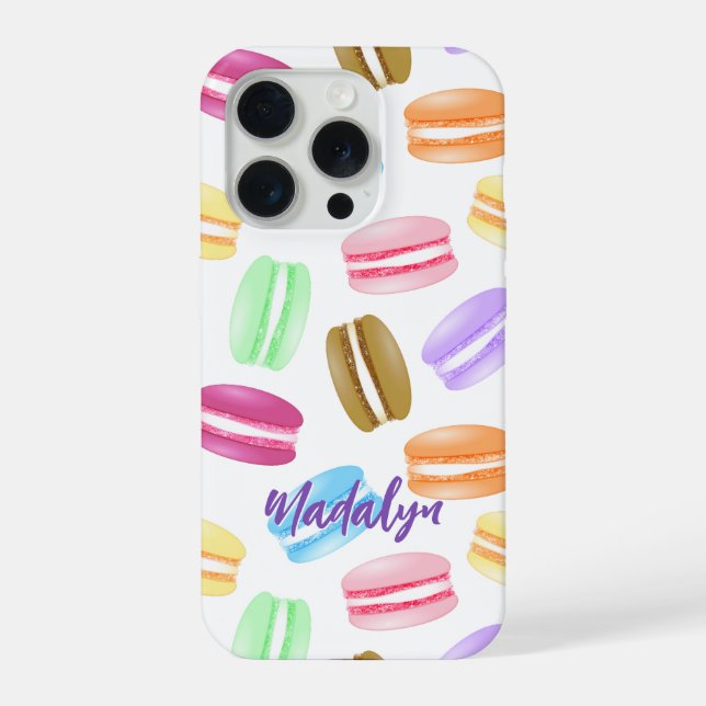 Funda Para iPhone patrón de macarons coloridos (Reverso )