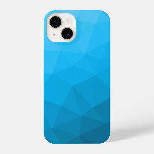 Funda Para iPhone 14 Patrón de malla geométrica de gradiente cian azul