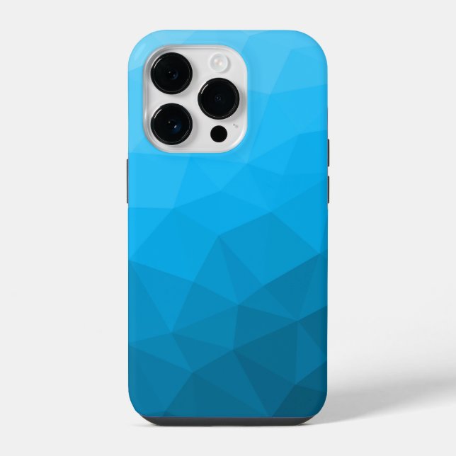 Funda Para iPhone Patrón de malla geométrica de gradiente cian azul  (Reverso )