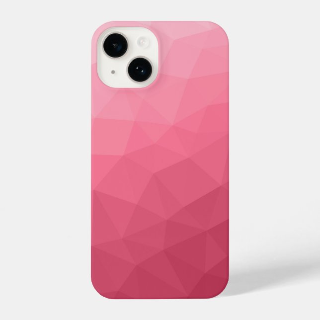 Funda Para iPhone Patrón de malla geométrica gradiente de luz rosa R (Reverso )