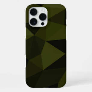 Funda Para iPhone 16 Pro Max Patrón de malla geométrica negro verde oscuro del