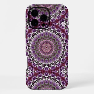 Funda Para iPhone 16 Pro Max Patrón de mandala caleidoscopio rosa amatista