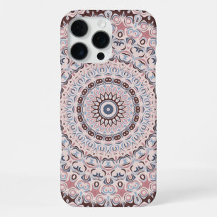 Funda Para iPhone 16 Pro Max Patrón de Mandala Rosa y Azul Boho