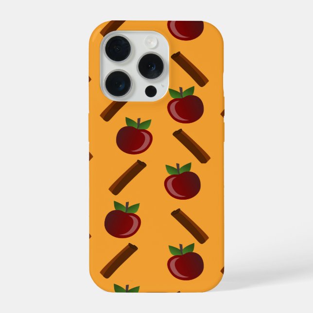 Funda Para iPhone Patrón de manzana y canela (Reverso )