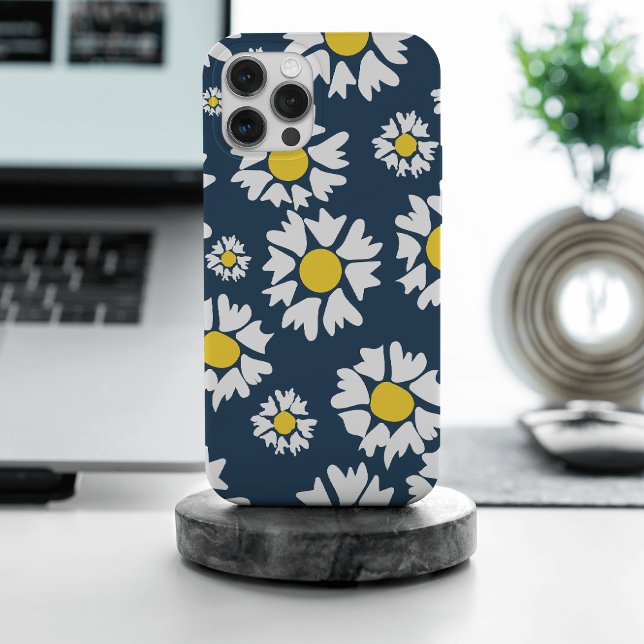 Funda Para iPhone Patrón de margarita, patrón floral, mareas blancas (Subido por el creador)