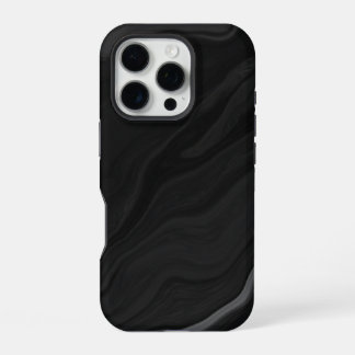 Funda Para iPhone 16 Pro Patrón de mármol de piedra negra elegante