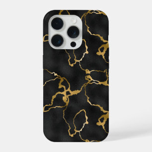 Patrón de mármol negro y dorado