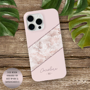 Patrón de mármol rosa personalizado con brillo dor