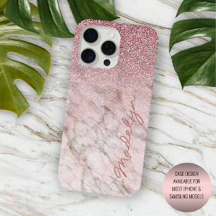 Patrón de mármol rosa personalizado con brillo dor
