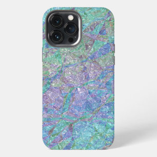 Funda Para iPhone 13 Pro Max Patrón de mármol rosa turquesa azul violeta púrpur