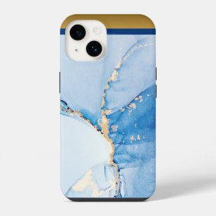 Funda Para iPhone 14 Patrón de mármol único azul dorado iPhone / Androi