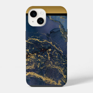 Funda Para iPhone 14 Patrón de mármol único azul dorado iPhone / Androi