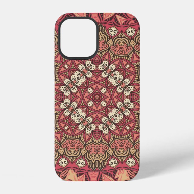 Funda Para iPhone Patrón de medallón abstracto indio. Boho y gitano  (Reverso )