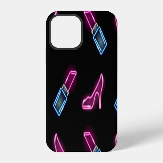 Funda Para iPhone Patrón de moda con iconos de neón. (Reverso )
