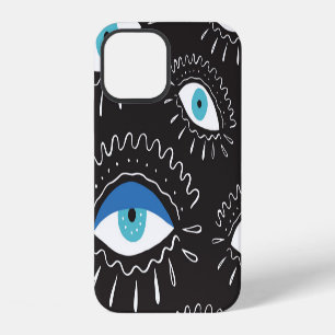 Funda Para iPhone 12 Patrón de moda de plumas oculares tribales