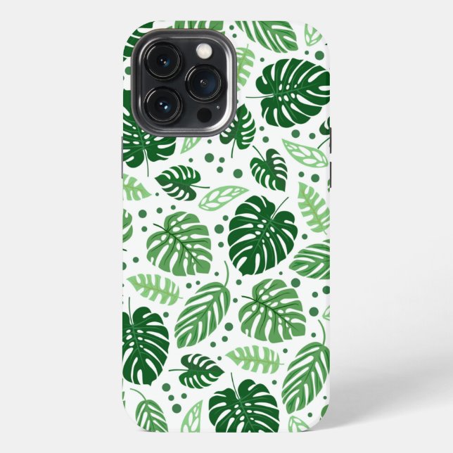 Funda Para iPhone Patrón de Monstera Verde (Reverso )