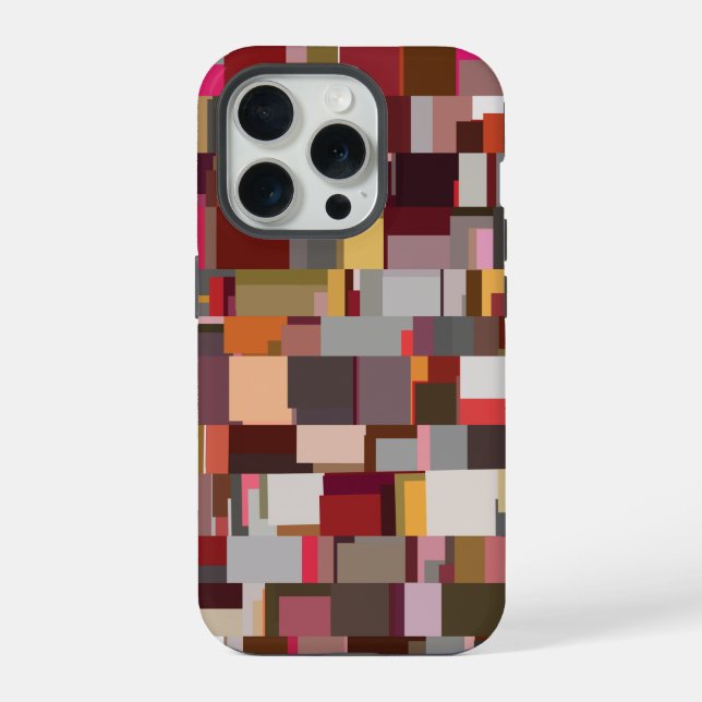 Funda Para iPhone Patrón de mosaico abstracto de patchwork geométric (Reverso )